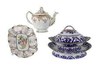 Four English Porcelain Table Articles