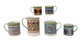 Six Don Carpentier Mochaware Mugs