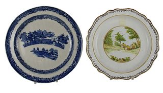 English Pearlware Chinoiserie Pattern Charger