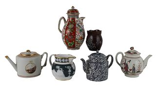 Six Porcelain Teapots and Pitchers