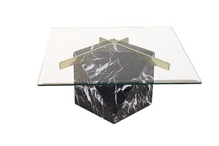 Artedi Glass Top Marble Low Table