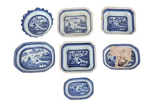 Seven Canton Chinese Export Porcelain Items