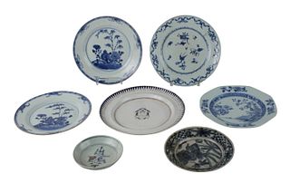 Seven Chinese Blue and White Porcelaind Plates