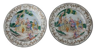 Two Chinese Export "Rebecca at the Well" Plates