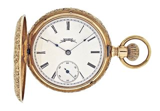 A 14 karat gold Elgin 6 size pocket watch