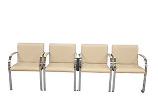 Set of 6 Brno Flat Bar Leather Dining Chairs by Gordon International of Brooklyn