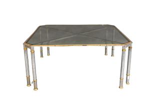 Chrome and Brass Top Coffee Table