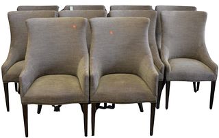 Set Of 10 Lillian August Upholstered Dining Chairs