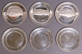 (6) AMERICAN STERLING SILVER GADROON BREAD PLATES