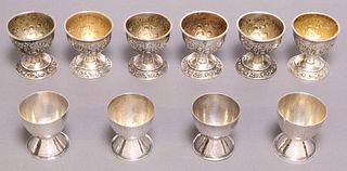 (10) GERMAN .935 & .800 SILVER EGG CUPS