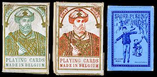 Three Salesman Sample Great Mogul & Sport Playing Card Wrappers.