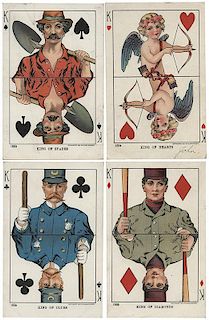 Set of Eight American Playing Card Postcards.