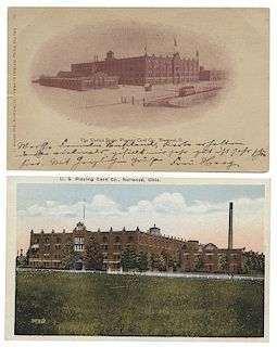 Two Postcards of the United States Playing Card Co.’s Building in Cincinnati.