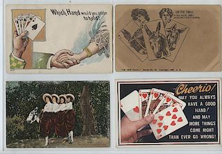 Album of Over 240 Postcards with Playing Cards.