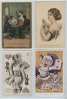 Album of Over 270 Postcards with Playing Cards.