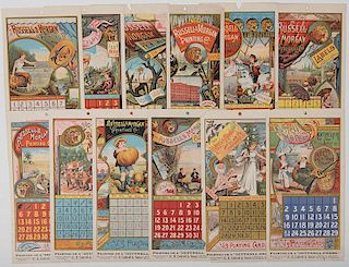 A Dozen Russell & Morgan Calendar Pages.