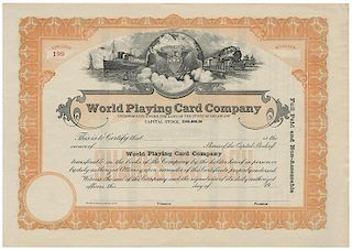 World Playing Card Co. Stock Certificate.