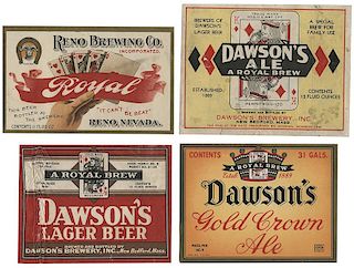 Five Beer Labels with Playing Cards.