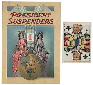 Three President Suspenders Advertising Items.