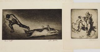2 John Groth (1908-1988 etchings