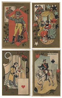 Lot of 12 French Trade Cards with Playing Cards.