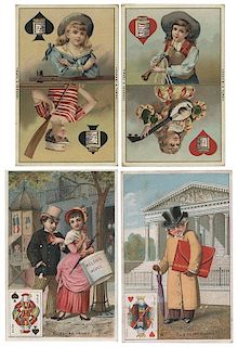 Lot of 20 French Trade Cards with Playing Cards.