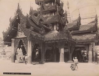 BURMA. Shrine of the Shwe Dagone Pagoda, Rangoon, Burma. C1880