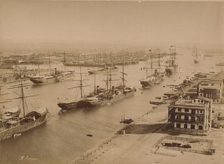 EGYPT. Port Said and Suez Canal. c1880