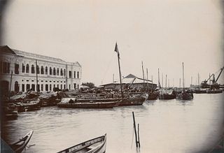 SINGAPORE. The Harbour. c1890