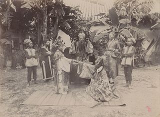 TONKIN. Travelling Street Actors, Vietnam. c1880