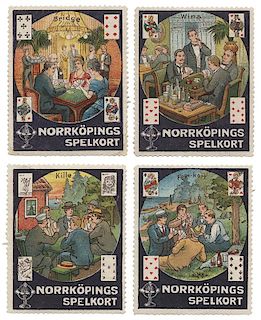Six “Norrköpings Spelkort” Playing Card Poster Stamps.
