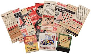 Lot of 13 Match Book Covers Playing Card Related.