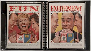 Album of 90 Full Page Magazine Advertisements All Playing Card Related.