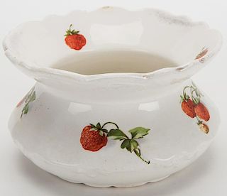 Porcelain Spittoon with Strawberries.