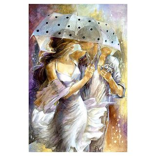 Lena Sotskova, "One Day in May" Hand Signed, Artist Embellished Limited Edition Giclee on Canvas with COA.