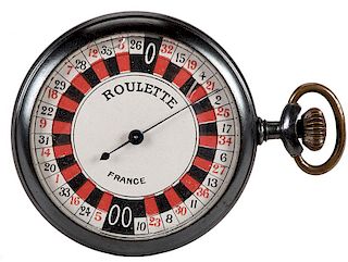 Antique Roulette Wheel Pocket Watch Game.
