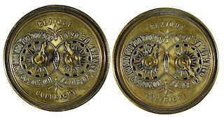 Pair of Brass Bezique Markers.