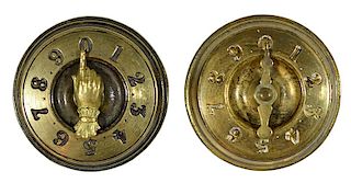 Pair of Brass Whist Markers.