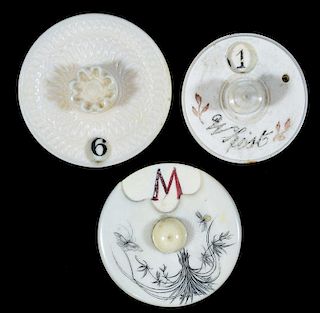 Three Ivory Whist Markers.