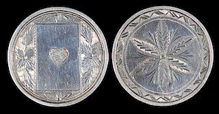 Two Matching Silver Whist Counters.