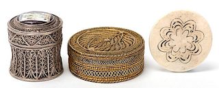 Pair of Brass Filigree Whist Counter Boxes.
