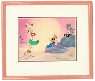 Popeye & Olive Hand Painted Production Cel