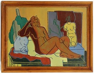 Ora Gipe (20th C) American, Nude, Oil on Canvas