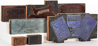 Group of Seven Printing Blocks from Hunt & Company Gambling Catalog.