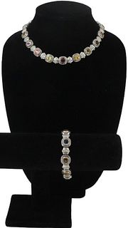 Multi Colored Quartz Stones Necklace/ Bracelet
