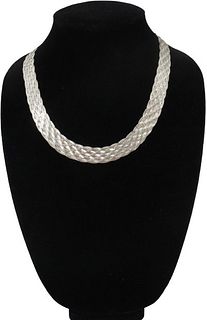 Sterling Siver Woven Necklace, Italy