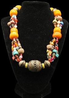 Multi Stone Necklace, Made In  Bhutan