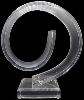 Contemporary Clear Acrylic Spiral Sculpture