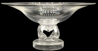 Signed Steuben Crystal Footed Compote
