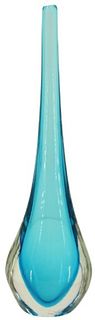 Modern Tapering Blue Murano Bud Vase
